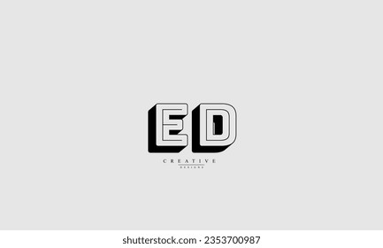  Alphabet letters Initials Monogram logo  ED DE E D