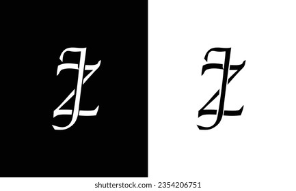 Alphabet letters Initial Monogram Logo JZ, ZJ, J und Z