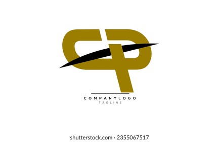 Letras alfabéticas Iniciales logotipo de Monograma CP, CP INITIAL, letra CP