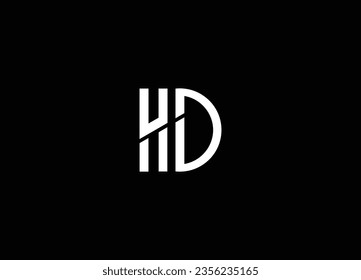 Alphabet letters Initials Monogram logo HD. Creative letter HD logo design vector. HD letter. logo with the letters H and D. Initial logo concept, Abstract HD icon