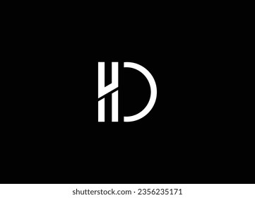 Alphabet letters Initials Monogram logo HD. Creative letter HD logo design vector. HD letter. logo with the letters H and D. Initial logo concept, Abstract HD icon
