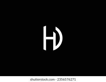 Alphabet letters Initials Monogram logo HD. Creative letter HD logo design vector. HD letter. logo with the letters H and D. Initial logo concept, Abstract HD icon