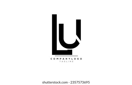 Letras alfabéticas Iniciales Logo Monograma LU, LU INITIAL, letra LU