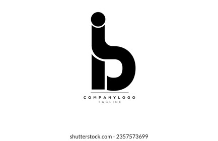 Letras alfabéticas Iniciales logotipo de monograma IB, IB INITIAL, letra IB