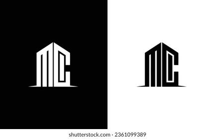 Letras alfabéticas Iniciales Monograma MC M C