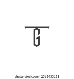 Alphabet letters Initials Monogram logo GT, TG, G and T
