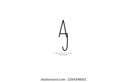 Letras alfabéticas Iniciales Monograma AJ JA A J