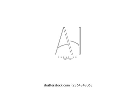 Alphabet letters Initial Monogram Logo AH HA A H