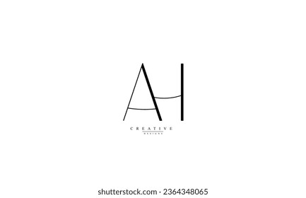 Alphabet letters Initial Monogram Logo AH HA A H