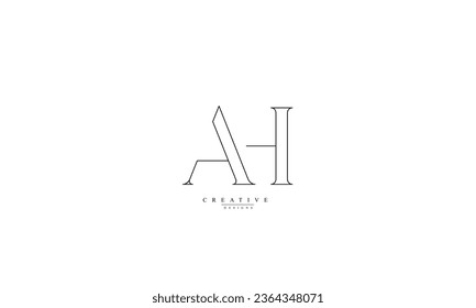 Alphabet letters Initials Monogram logo AH HA A H svg
