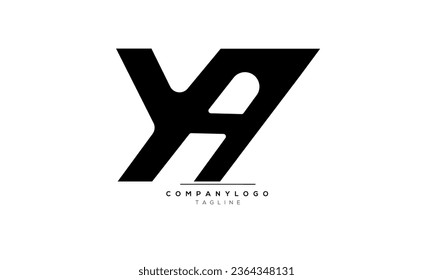 Alphabet letters Initials Monogram logo YA, YA INITIAL, YA letter