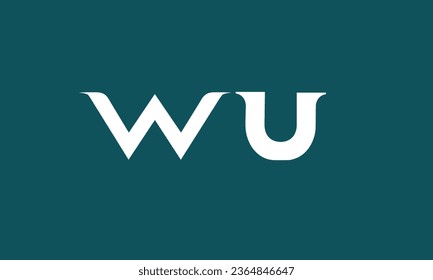 Letras alfabéticas Iniciales Logotipo Monograma UW, WU, U y W