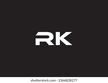 Letras alfabéticas Iniciales Logo Monograma RK