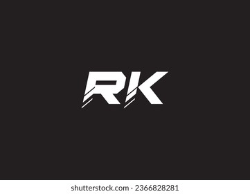 Letras alfabéticas Iniciales Logo Monograma RK