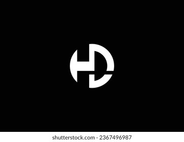 Alphabet letters Initials Monogram logo HD. Creative letter HD logo design vector. HD letter. logo with the letters H and D. Initial logo concept, Abstract HD icon