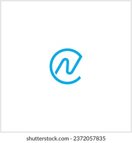 Letras alfabéticas Iniciales Monograma NC, CN, N y C, Alfabeto Letras NC diseño de logotipo minimalista en un tipo de letra simple pero elegante, Único diseño creativo de marcas de moda en forma circular minimalista