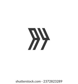 Alphabet letters Initials Monogram logo AY, YA, A and Y
