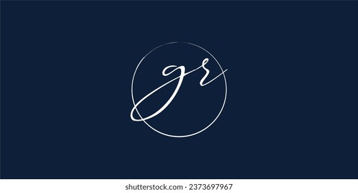 Letras alfabéticas Iniciales Logo Monograma GR, RG INICIAL