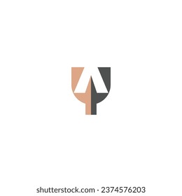 Alphabet letters Initials Monogram logo AY, YA, A and Y