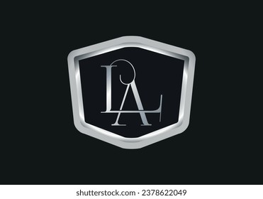 Alphabet letters Initials Monogram logo LA INITIAL, LA letter