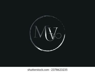Alphabet letters Initials Monogram logo MV INITIAL, MV letter