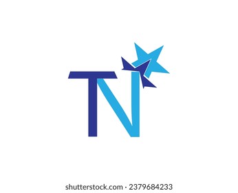 Letras alfabéticas Iniciales Monograma TN