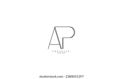 Alphabet letters Initial Monogram Logo AP A P