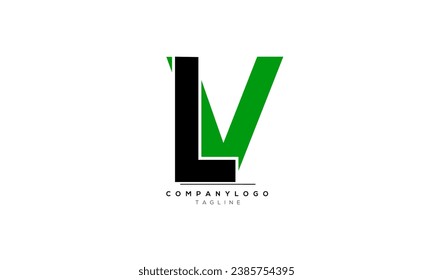 Alphabet letters Initials Monogram logo LV, LV INITIAL, LV letter