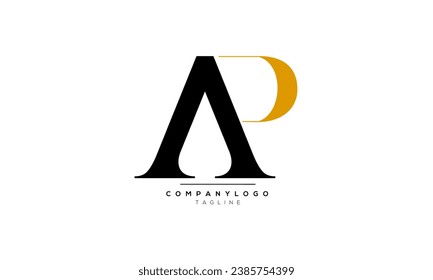 Alphabet letters Initials Monogram logo AP, AP INITIAL, AP letter