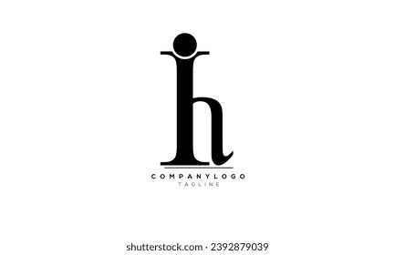 Alphabet letters Initials Monogram logo IH, IH INITIAL, IH letter