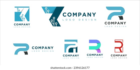 Letras alfabéticas Iniciales Monograma PR P R. Letra R PR P vector conjunto de logotipos.