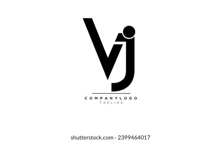 Letras alfabéticas Iniciales Logo Monograma VJ, VJ INITIAL, carta VJ