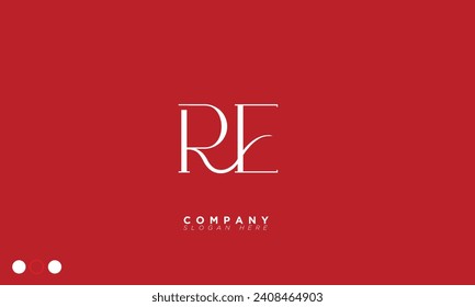 RE Alphabet letters Initials Monogram logo ER, R and E