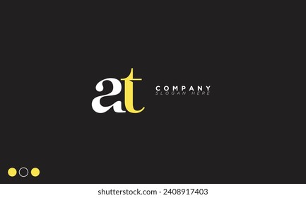 A letras alfabéticas Iniciales Logotipo de monograma TA, A y T