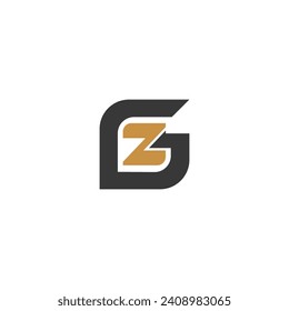 Letras alfabéticas Iniciales Logotipo Monograma GZ, ZG, G y Z