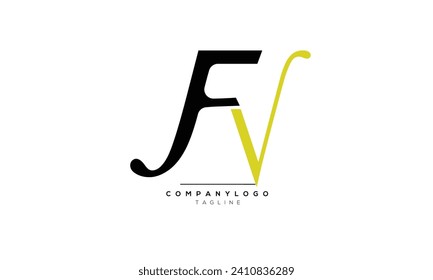 Alphabet letters Initials Monogram logo FV,FV  INITIAL,FV  letter