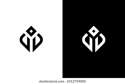 Alphabet letters Initials Monogram logo WI, IW