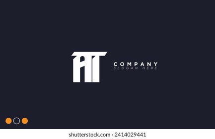 AT Alphabet letters Initial Monogram Logo TA, A und T