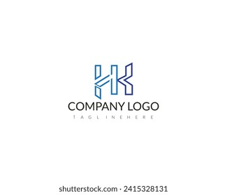 Alphabet letters Initials Monogram logo HK,