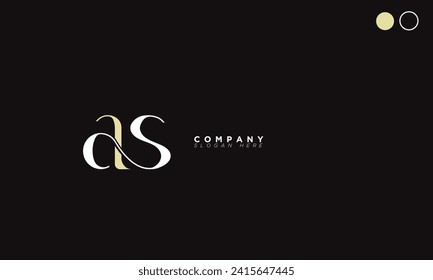  AS Alphabet letters Initials Monogram logo SA, A and S