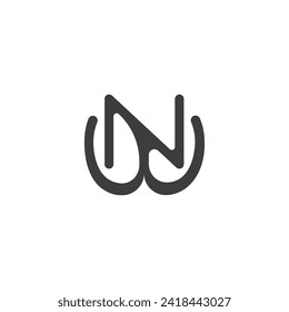 Alphabet letters Initials Monogram logo NW, WN, N and W