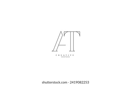 Letras alfabéticas Logo del primer monograma de TA A T