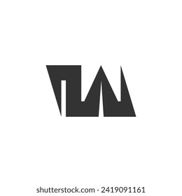 Alphabet letters Initial Monogram Logo NW, WN, N und W