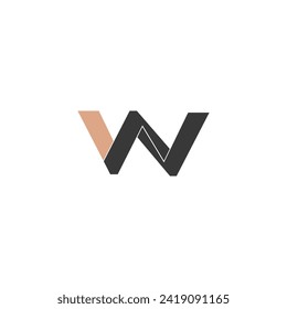 Alphabet letters Initials Monogram logo NW, WN, N and W