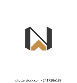 Letras alfabéticas Iniciales Monograma NW, WN, N y W