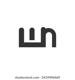 Letras alfabéticas Iniciales Monograma NW, WN, N y W