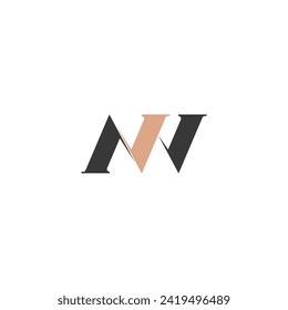 Alphabet letters Initials Monogram logo NW, WN, N and W