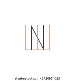 Letras alfabéticas Iniciales Monograma NW WN