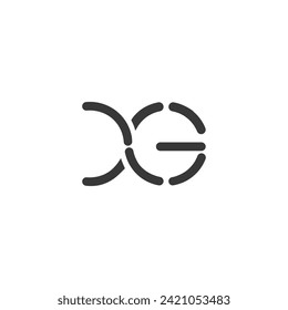 Alphabet Buchstaben Initial Monogram Logo GX, XG, G und X