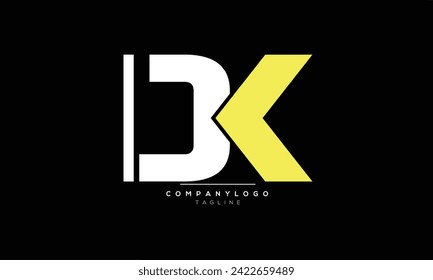 Letras alfabéticas Iniciales logotipo monograma DK, DK INITIAL, DK carta
